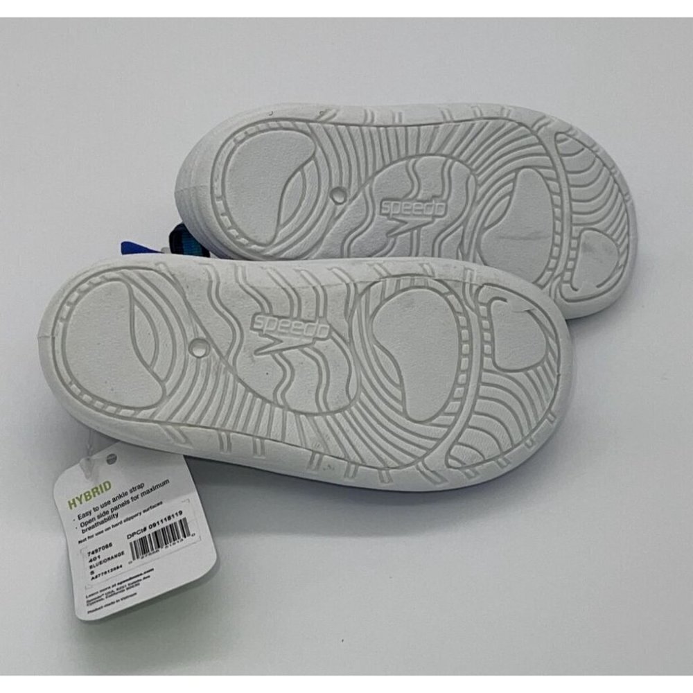 NWT Speedo Boys Kids Small 5/6 Hybrid Water Shoes Blue Orange White - Picture 5 of 6